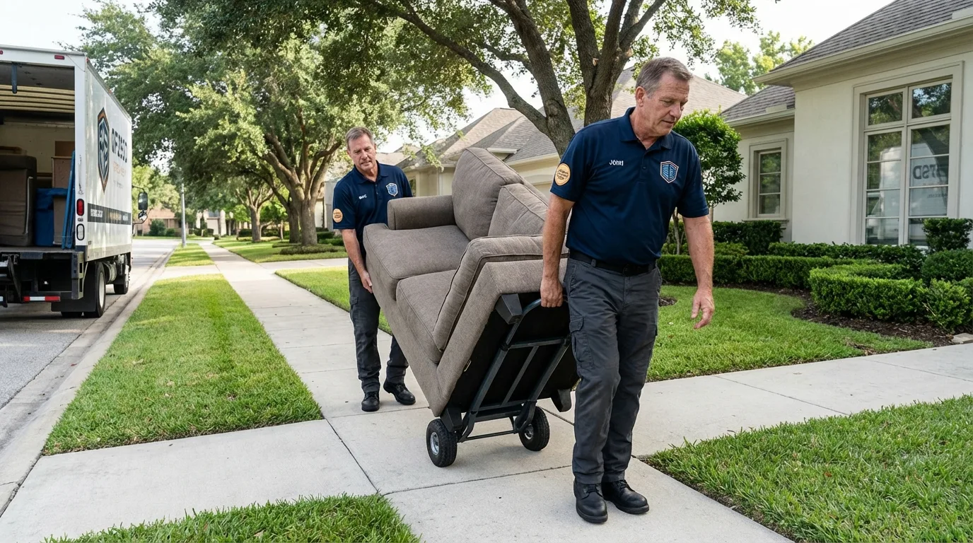 Local residential moving crew loading furniture in Hope Mills, NC